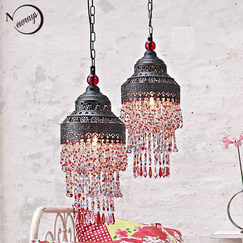 antique pendant lamp colourful beads lighting antique hanging