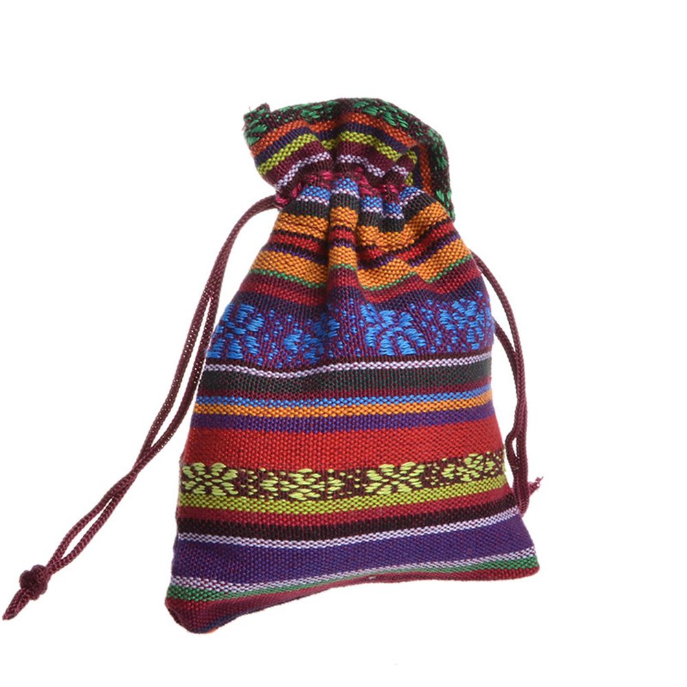 Шнурок хлопок белье подарок сумка этническая многоцветная полоса ювелирные изделия упаковка сумка 25шт цвет отправить случайно