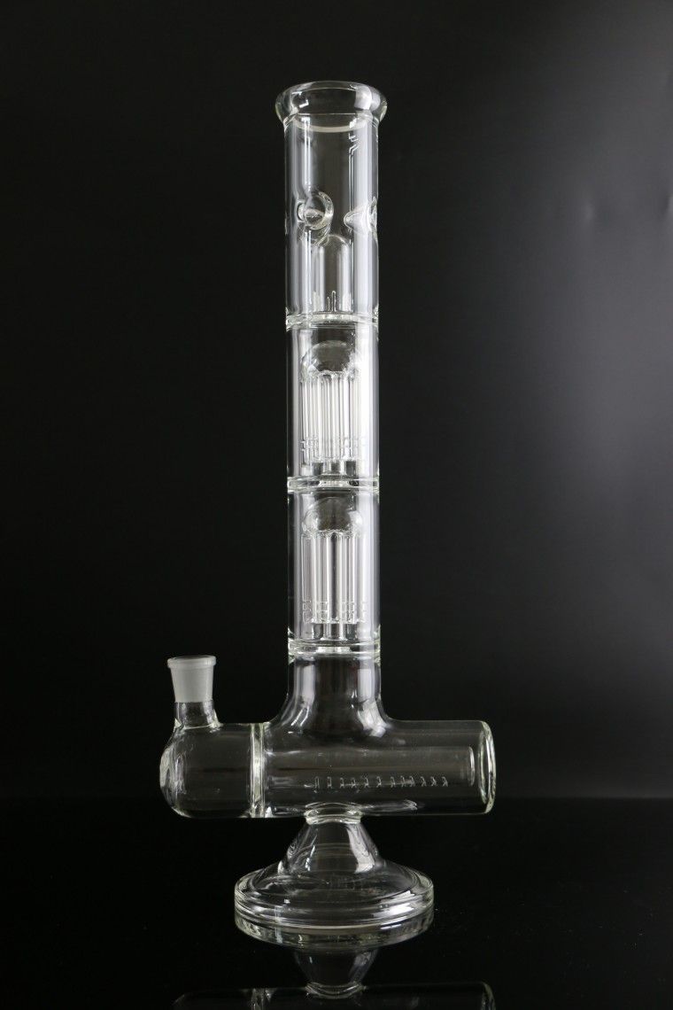 2020 17 Big Glass Bong Inline Bongs Two Style Water Pipe Double Arm