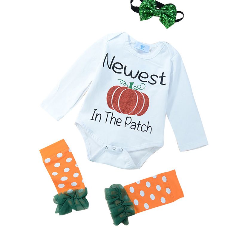 2018 newborn baby boy girl halloween rompers onesies kid clothing romperleggingsheadband outfits kids pumpkin dot lace baby toddler from tyfactory