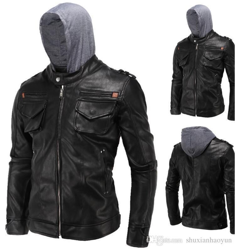 Menvs High Quality Leather Coat Jacket Pu Motorcycle Menvs High Quality Leather Coat Jacket Pu Motorcycle Hooded Parka Men Fashion Coats And Types From Tassed8