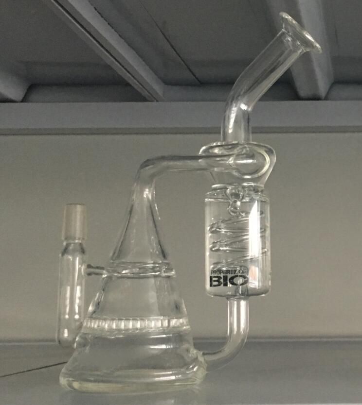 2020 New Design Glass Bongs Double Recycler Helix Perc And Honeycomb