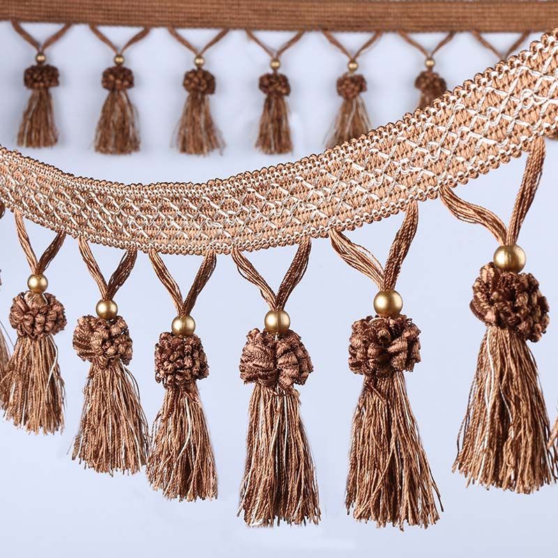 Strawberry Lace Beaded Tassel Fringe Hanging Ball Trim Craft