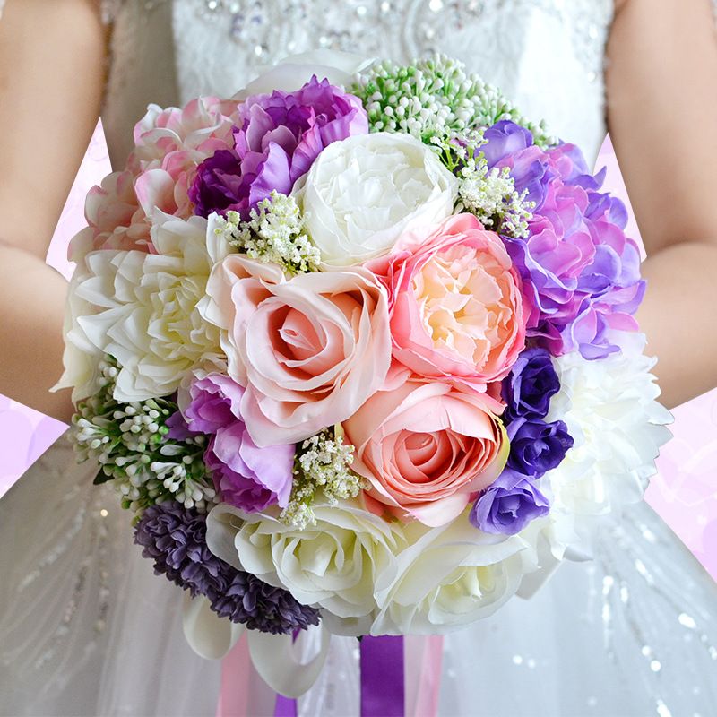 wedding flowers bridal bouquet purple