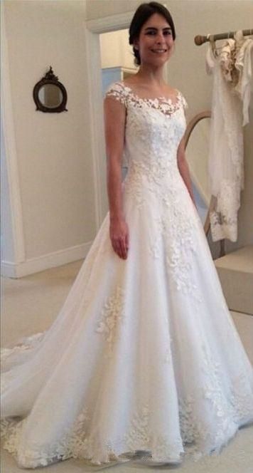 Discount 2020 Modest New Lace Appliques Wedding Dresses A ...