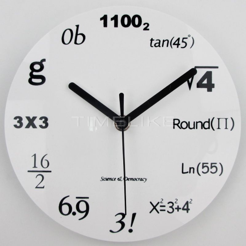 8 Inch Acrylic Wall Clock Creative Math Equations Decorative Wall