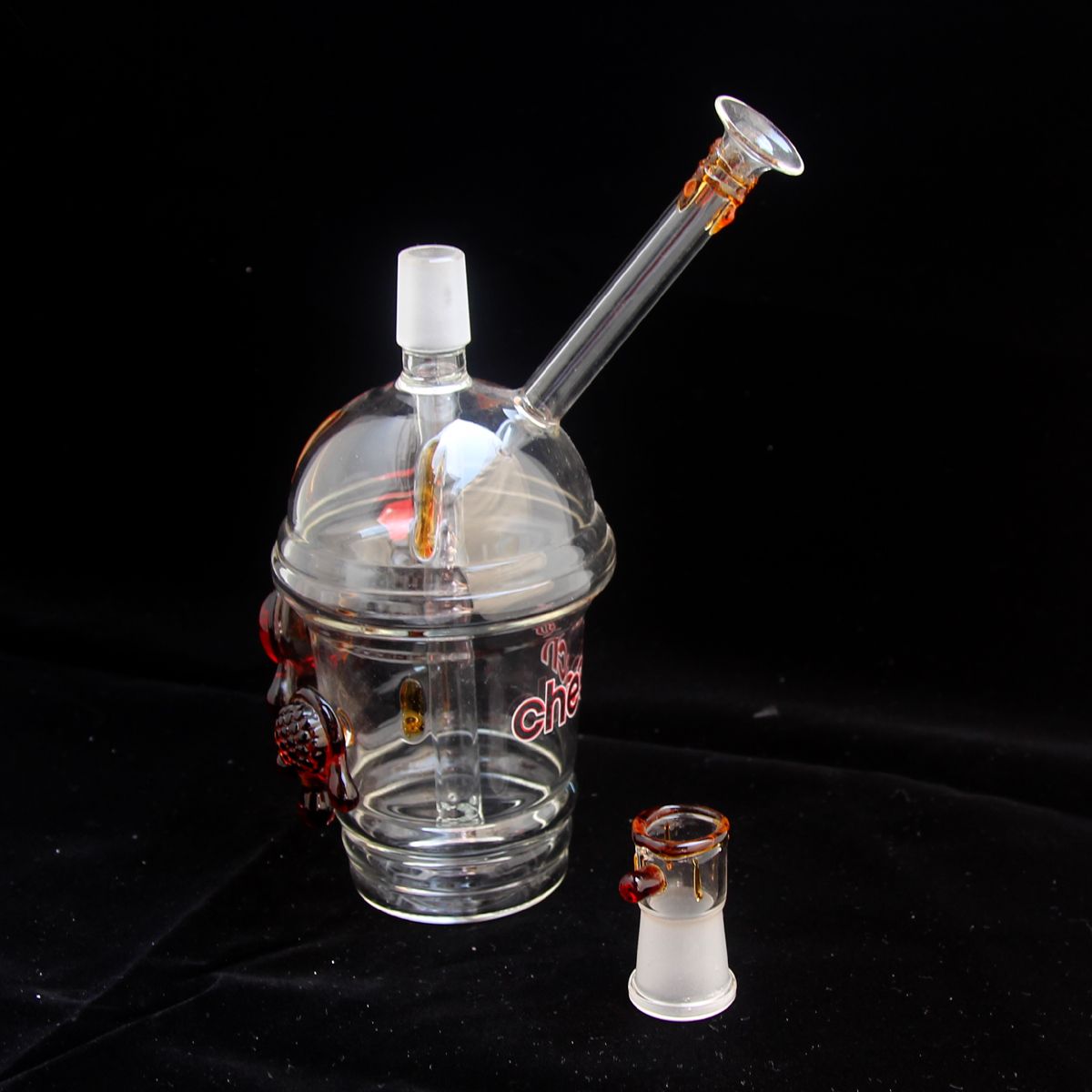 2020 Glass Bongs 14mm 10mm 18mm Water Pipe Drink Cup Glass Amber