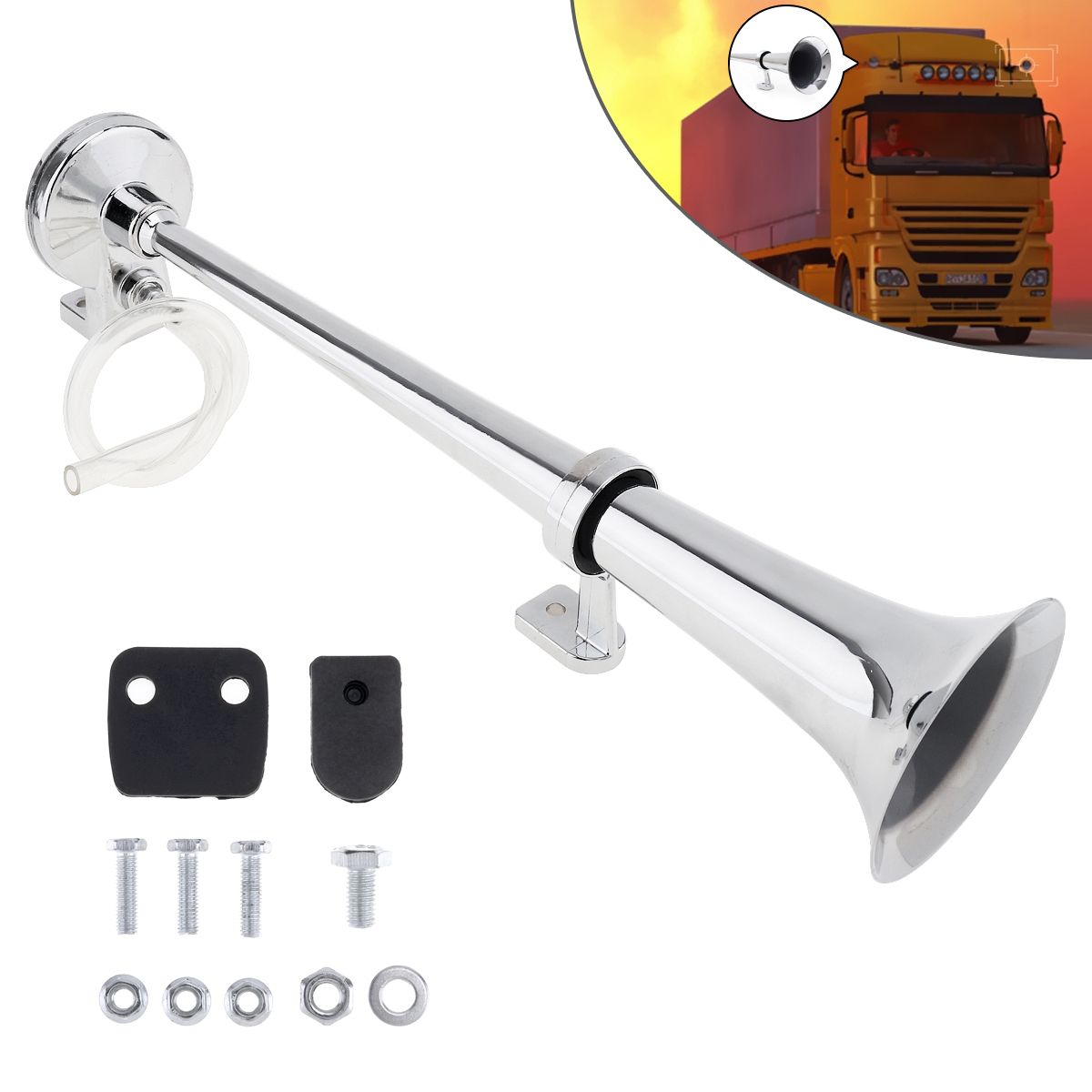 17 Inch 12V / 24V 150dB Super Loud Single Trumpet Air Operated Horn For