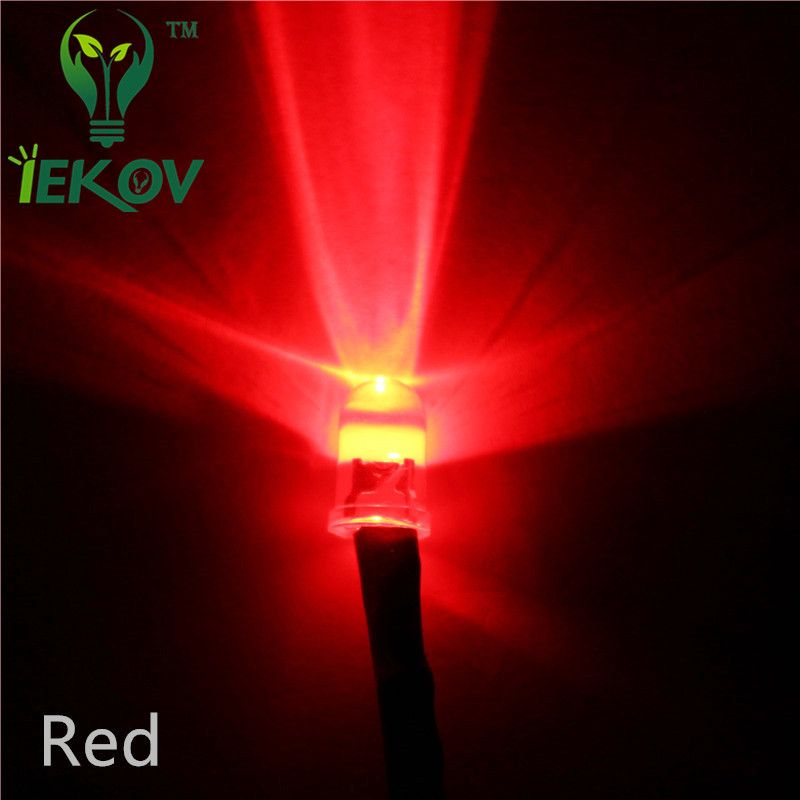 Hot 100PCS LED Pre Wired 12V DC Wired LED Lamp Light 5MM Led Bulb RED