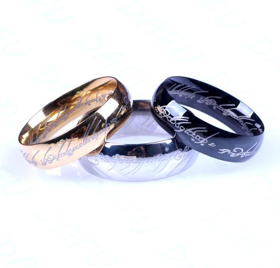 High Quality 6MM Stainless Steel Band Rings The Lord Of