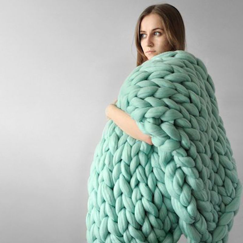 4040CM Warm Chunky Knit Blanket Thick Woven Yarn Wool Bulky Enchanting Ems Throw Blankets 4040CM Warm Chunky Knit Blanket Thick Woven Yarn Wool Bulky Enchanting Ems Throw Blankets