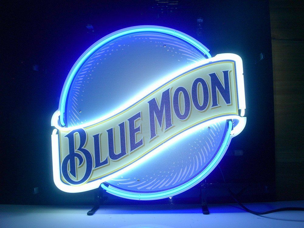 2019 Brand New Blue Moon Neon Light Sign Glass Neon Sign