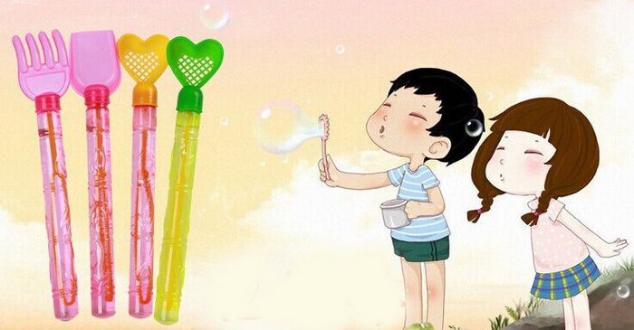 empty bubble bottles with wands