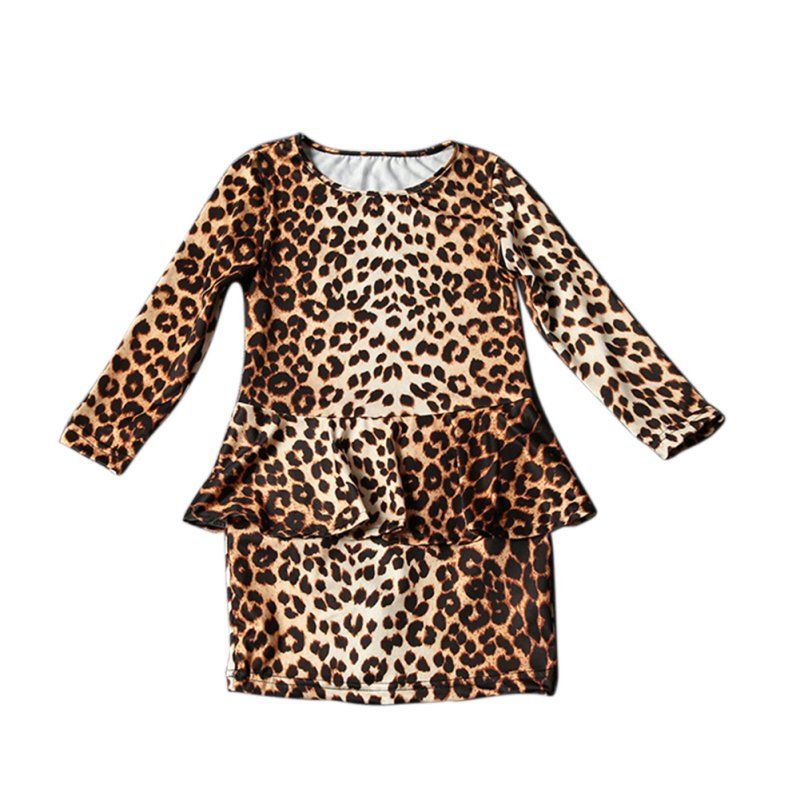 2020 Baby Kids Leopard Print Dress Girls Party Casual Clothes Princess