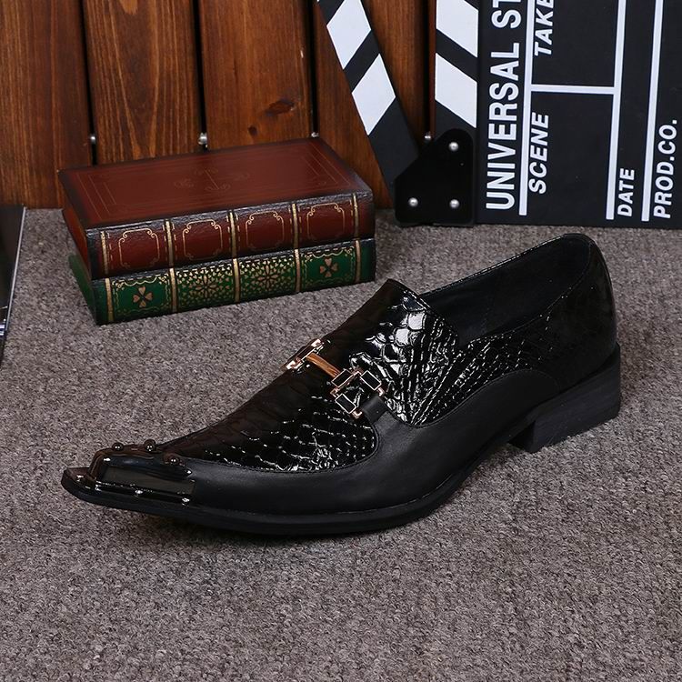 Luxury Mens Business Leisure Dress Shoes British Designer Metal Toe ...