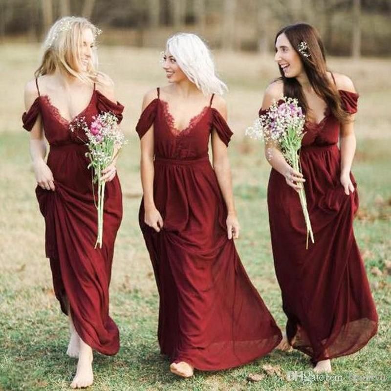 burnt red bridesmaid dresses