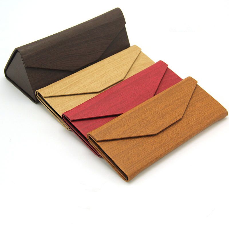New Wood Glasses Case Folding Triangle Lightweight Portable Sun Glasses