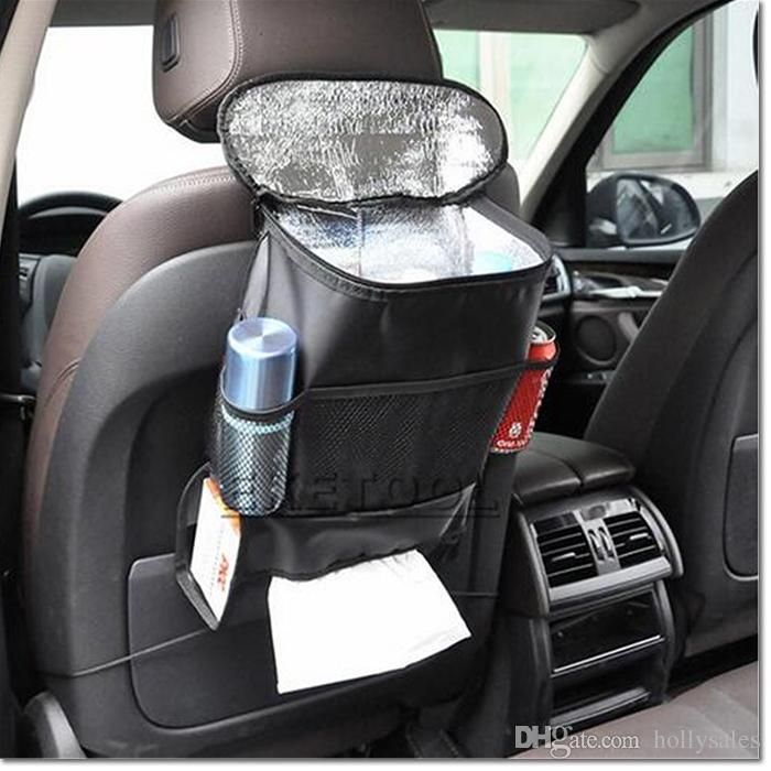 Auto Car Back Seat Boot Organizer Felt Covers Insulation Versatile Multi Pocket Storage With Cooler Bag For Food