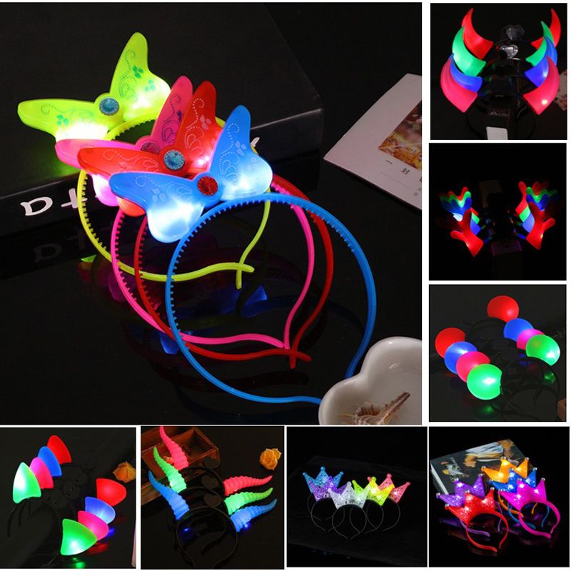Blue Wiffe LED Devil Horn Light Up Headband Flashing Horn Halloween Christmas Party Decor Blue Wiffe LED Devil Horn Light Up Headband Flashing Horn Halloween Christmas Party Decor