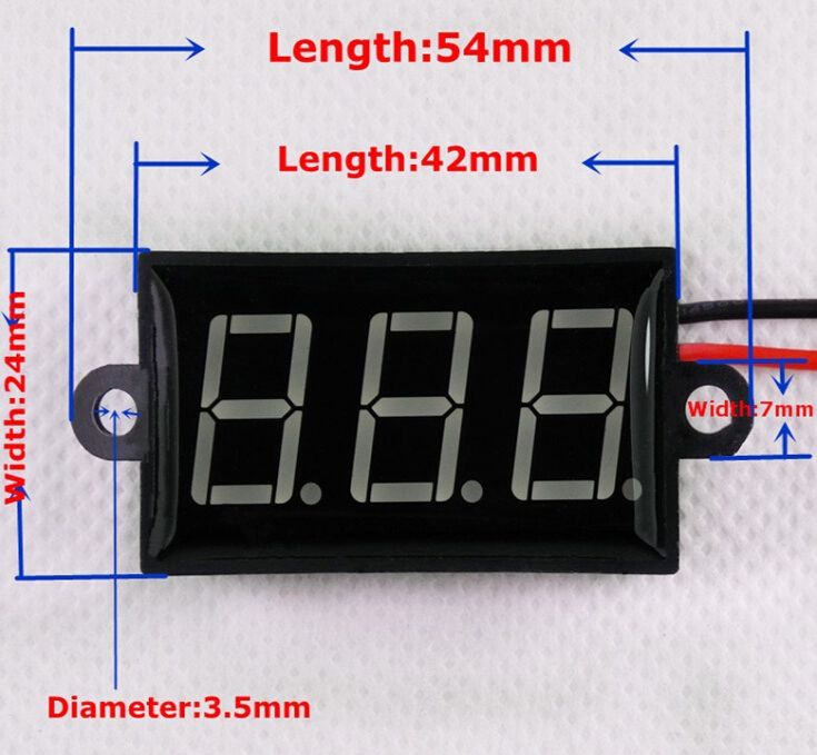 0.56/"Digital Green LED Display Car Motorcycle Voltmeter Voltage Meter Waterproof