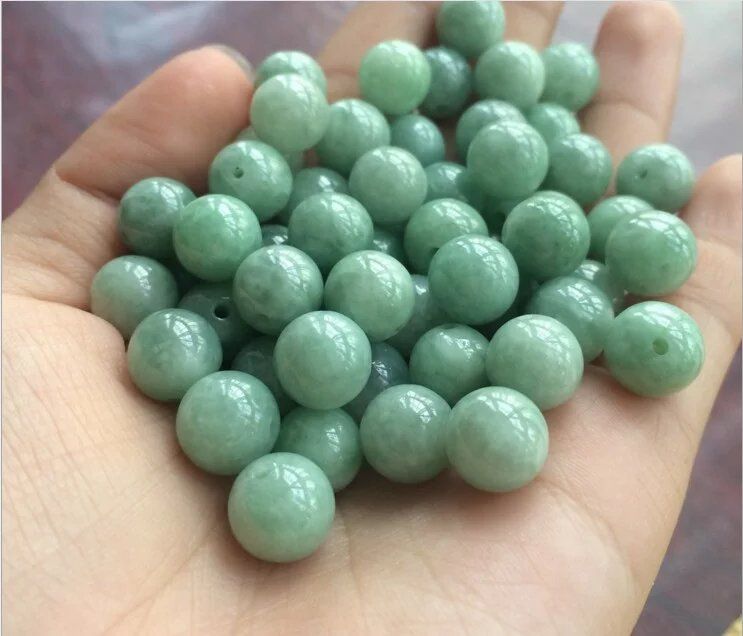8 mm naturel vert jade beaads & vert jade Collier Pendentif 18" AAA 
