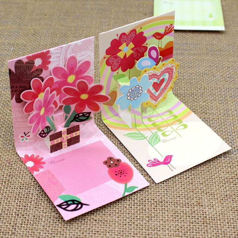 Wholesale New 3d Up Patterns Birthday Greeting Card With