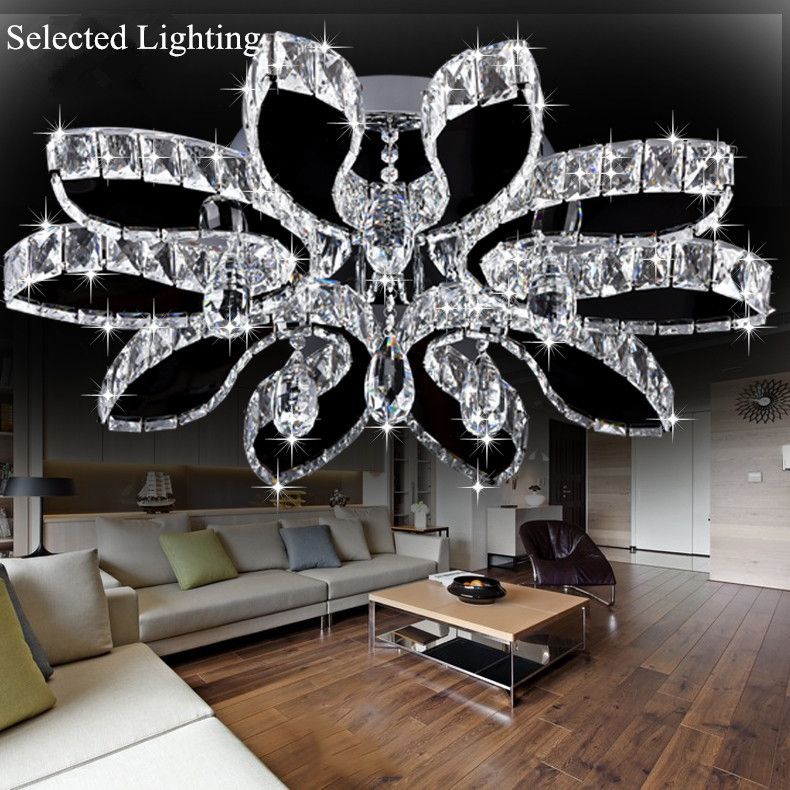 2018 Luxury Modern Chandelier Led Circle Ceiling Lights For Living 2018 Luxury Modern Chandelier Led Circle Ceiling Lights For Living Room Cristal Re Lighting Sliver 220v From Selectedlighting