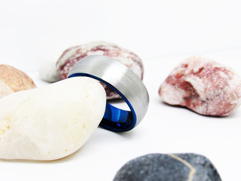 Центр кисти 8 мм Бришт синий вольфрамовый кольцо мода ювелирные изделия пальца
