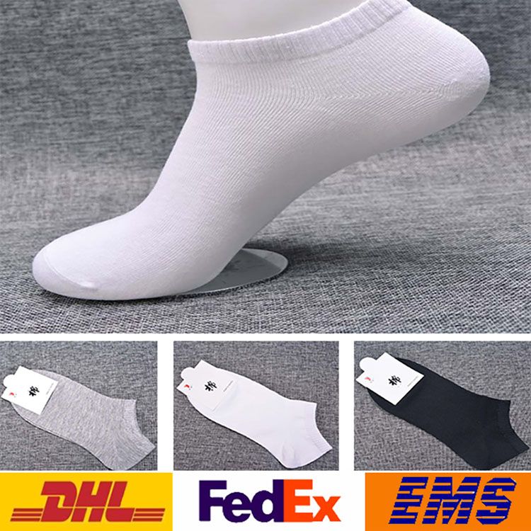 2020 DHL Men Spring Summer Cotton Boat Socks Below Ankle Solid