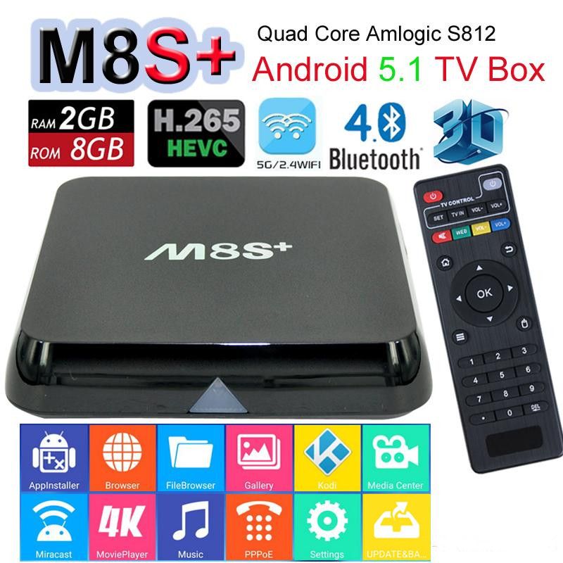 In Stock 1P M8 M8S+ M8S Plus Android5.1 TV Box Amlogic S812 Quad Core 2
