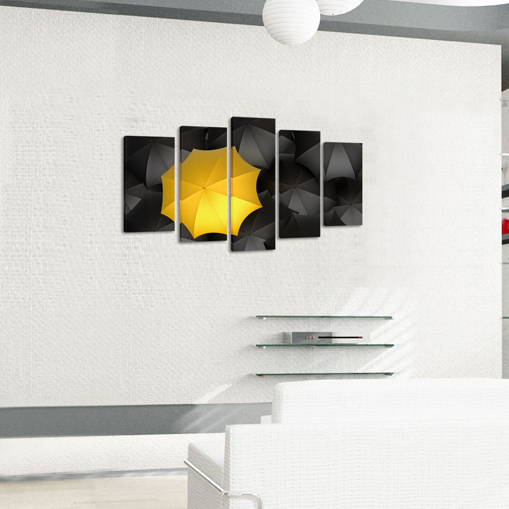 2019 Framed Canvas Wall Art Contemporary Black Yellow Umbrella 2019 Framed Canvas Wall Art Contemporary Black Yellow Umbrella Artwork Pictures For Living Room Home Office Cafe Decoration From