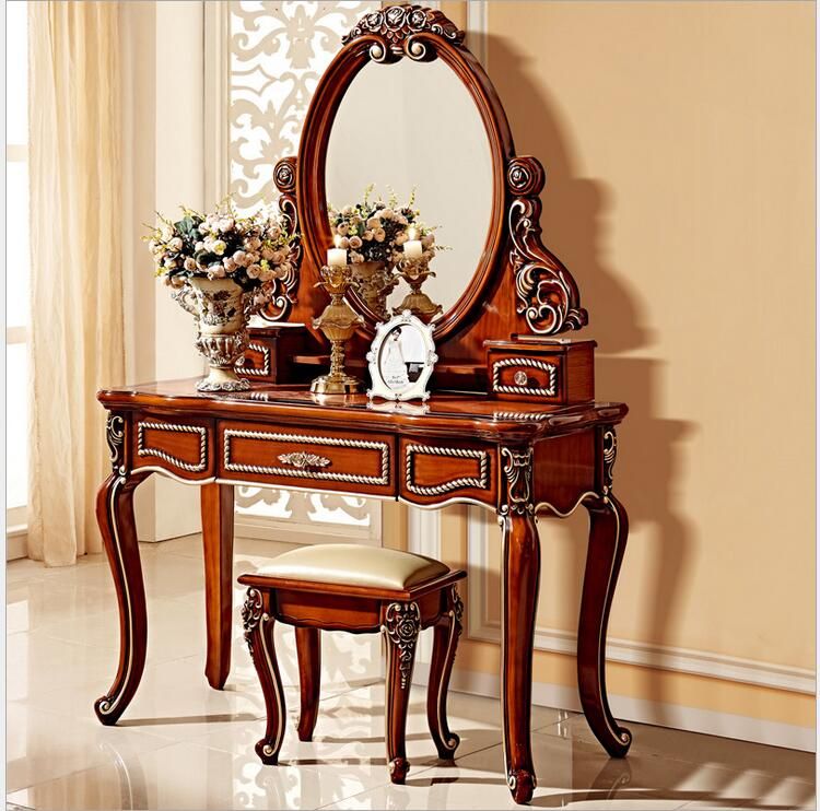 European Mirror Table Antique Bedroom Dresser French Furniture Dressing Pfy801
