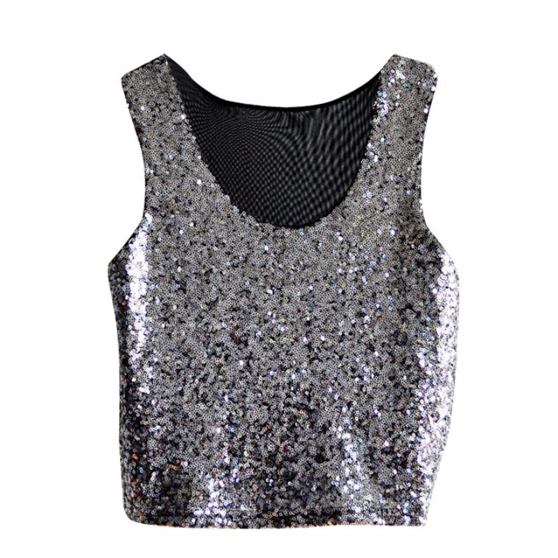 sleeveless glitter top