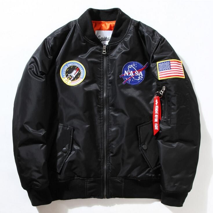 Nasa Mens Ma1 Er Jacket Insignia Usaf Kanye West Hip Hop Sport Nasa Mens Ma1 Er Jacket Insignia Usaf Kanye West Hip Hop Sport Male Windbreaker Flag Spring Thin Section L D25 Leather