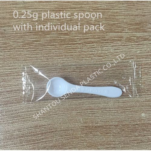 2018 0.25g Plastic Spoon With Independent Packaging Bag, 0.25g Plastic