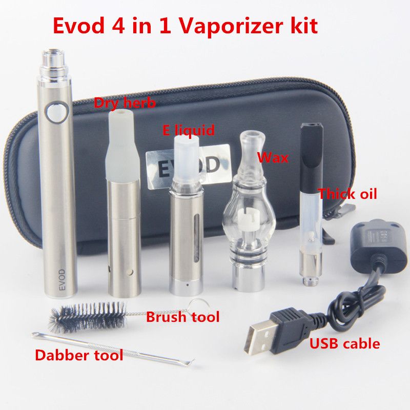 EVOD 4 In 1 Dry Dry Herb Vape Dab Pen Kits Wax Glass Globe Herbal