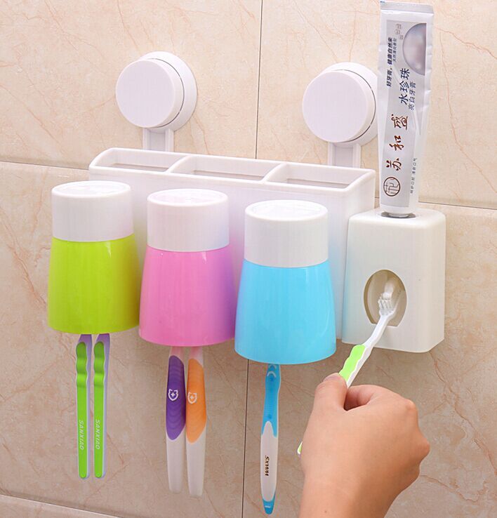 Bathroom Toothbrush Toothpaste Wall Holder Wash Gargle Suit Toothbrush