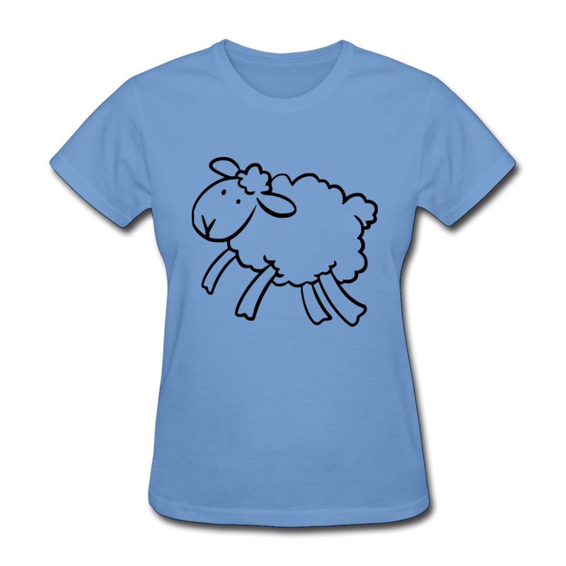 Acquistare T Shirt Con Stampa Delle Pecore Ragazze Carine Estate Magliette  Slim Blu Chiaro T Shirt Girocollo Linea Semplice Disegno Disegno Animale Le  Donne Economico | Consegna Veloce E Qualità | It.Dhgate