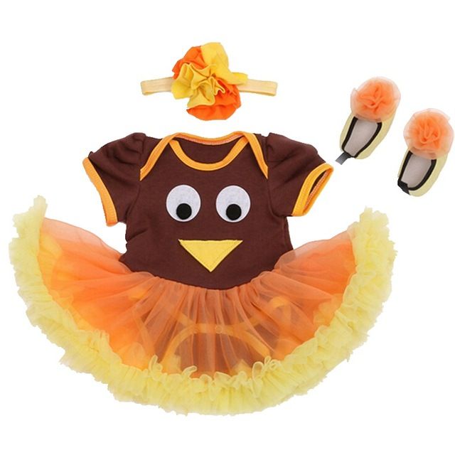 Wholesale BRAND Cute Turkey Newborn Baby Girl Thanksgiving Outfit Baby