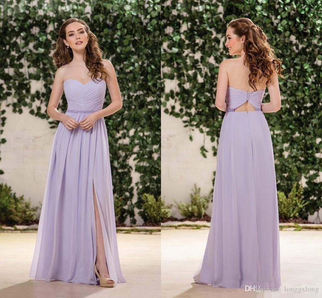 lavender and white bridesmaid dresses