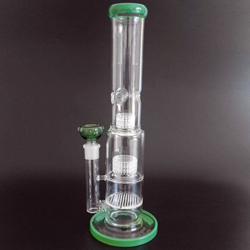 2020 Glass Bong Glass Water Pipe Bubblers Two Green Bong