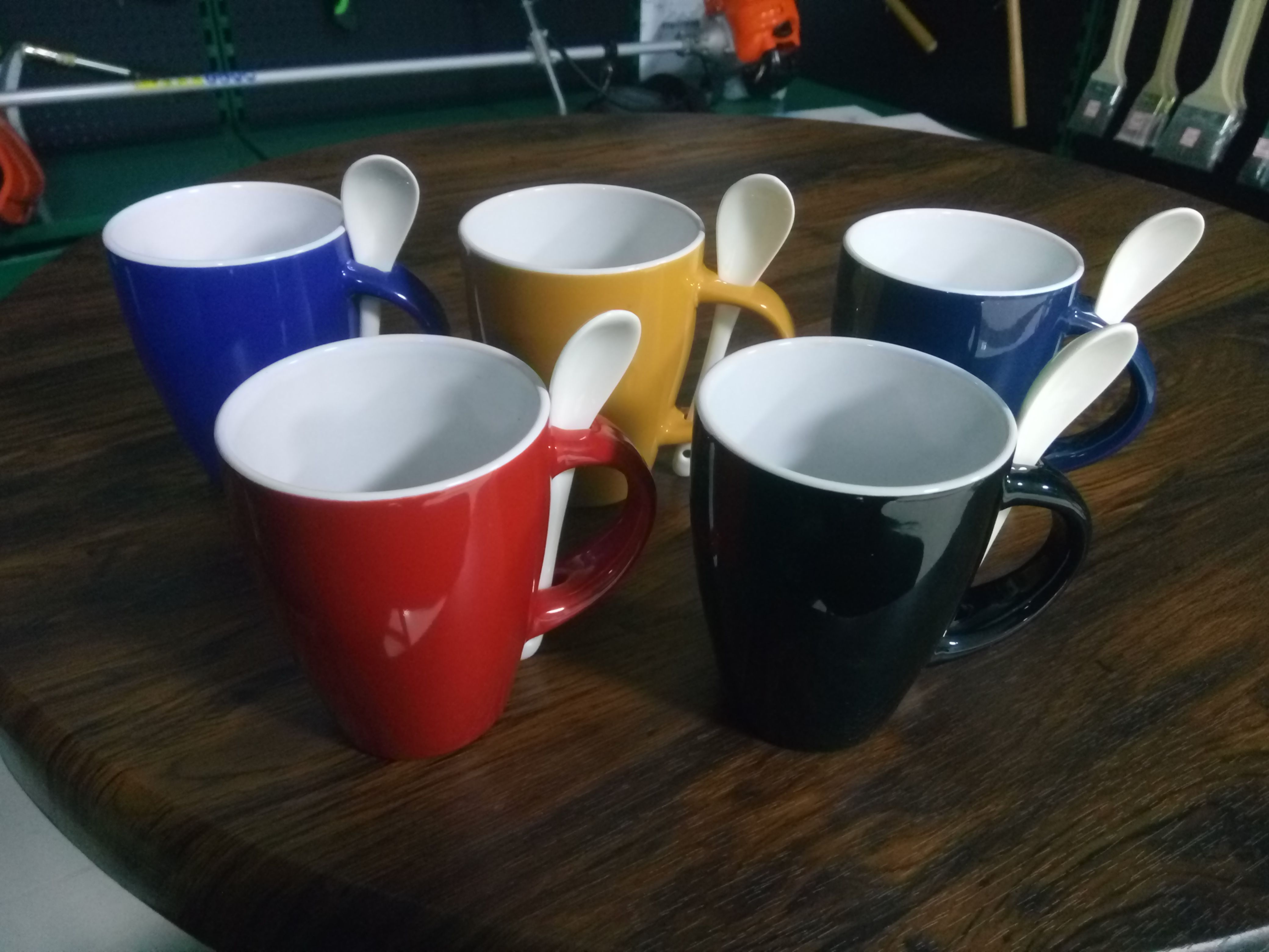 wholesale direct deal ceramic custom coffee mugs with matching spoon