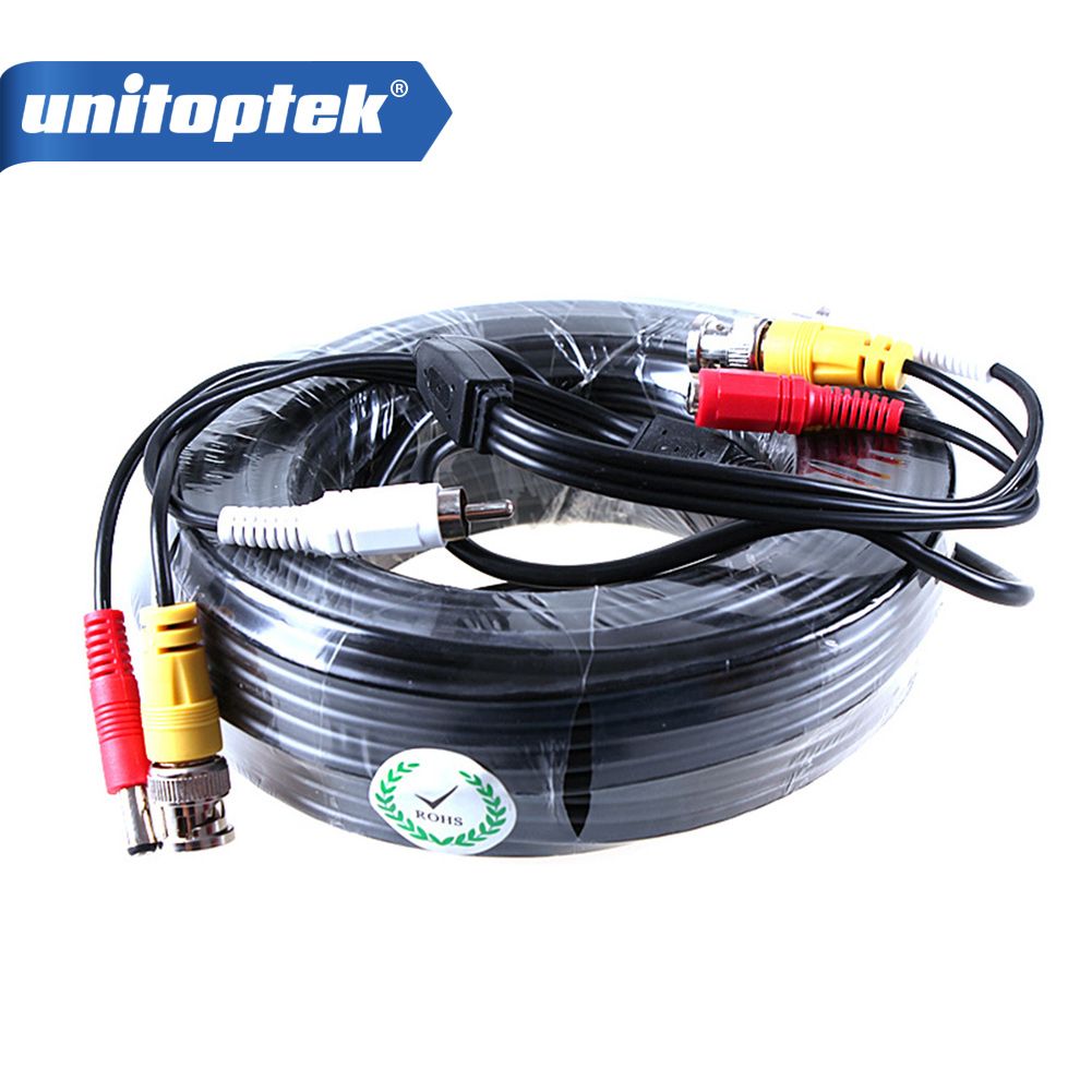 2020 15M 50FT Audio Video Power Camera Cable BNC RCA CCTV Cable From