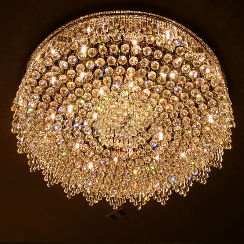 Modern Round Crystal Chandelier Ceiling Fixtures Led Living Room Modern Round Crystal Chandelier Ceiling Fixtures Led Living Room Lights High Quality Light Auto China Emitting Diod Bra With