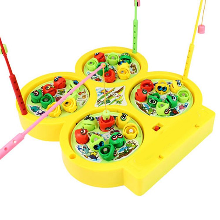 Juego De Pesca Musical Para Niños 3-5 Años - Tablero Giratorio Con Peces, 4 Cañas, Música Y Colores