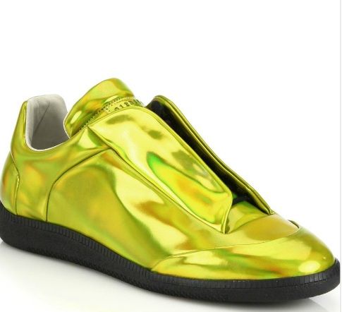 Sliver And Gold Colors Maison Martin Margiela Glossy Leather Mens Low ...