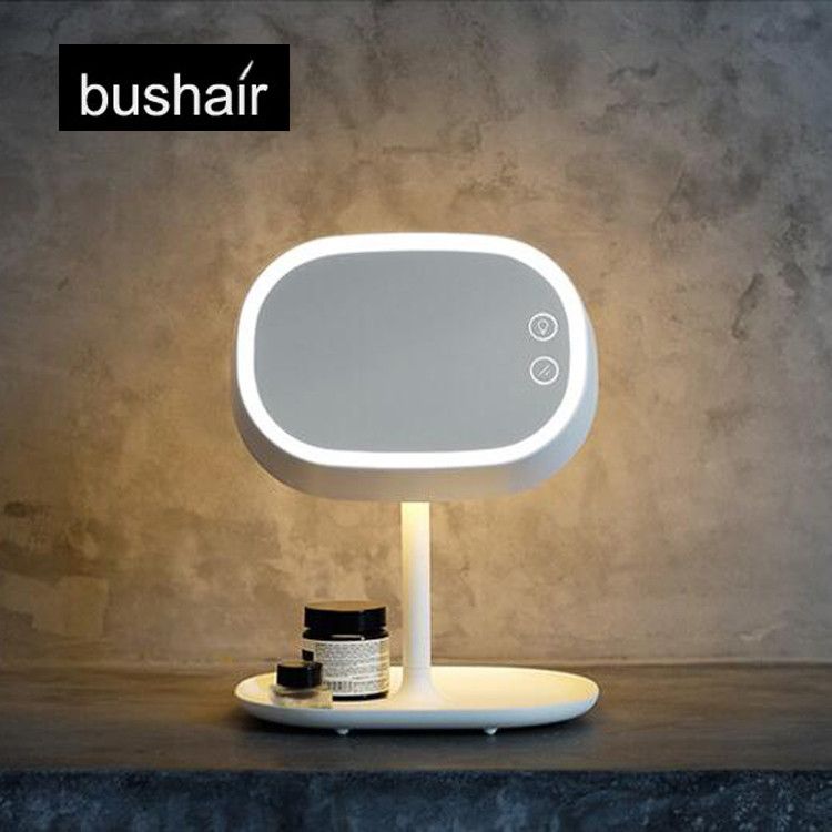 Bushair 2 In 1 Led Makeup Mirror Lamp Table Stand Cosmetic Bushair 2 In 1 Led Makeup Mirror Lamp Table Stand Cosmetic Night Light Chargeable Lithium Battery Beside Dressing Room Hand Mirrors