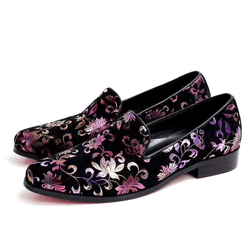 New High End Floral Printing Men Shoes Fashion Men Loafers Men'S Flats ...