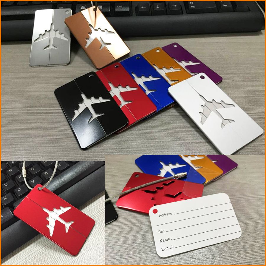 Aluminium Metal Luggage Baggage Tags, Business Card Holder, Travel ID