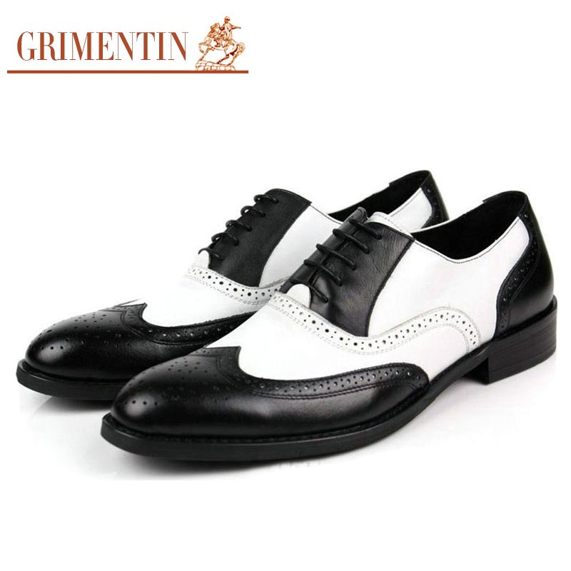 GRIMENTIN Mens Oxford Shoes Genuine Leather Mens Dress Shoes Hot Sale Fashion Designer Formal ...